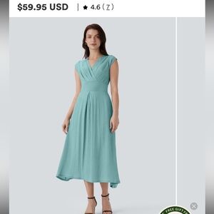 NWT HALARA Teal Midi Dress